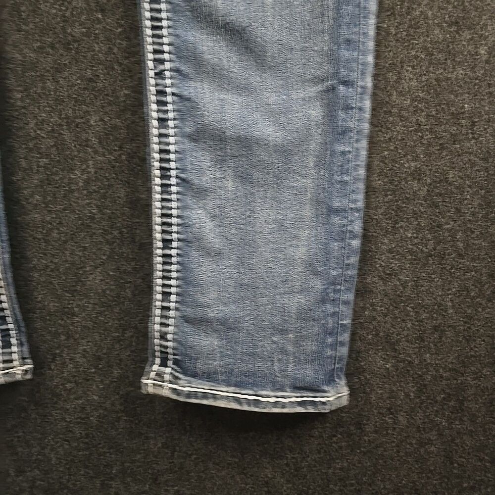 Rock Revival Jen Low Rise Embellished Flap Easy Straight Jeans 27 (32x32) - Picture 5 of 16
